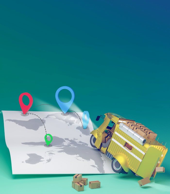 Cartoon-Truck-using-track-and-trace-in-logistics