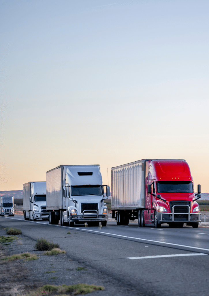Trucks on Highway shipping for flexible 3pl