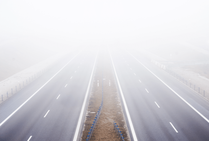 Fog causing lack of visibility in Dry Van Shipping Delays